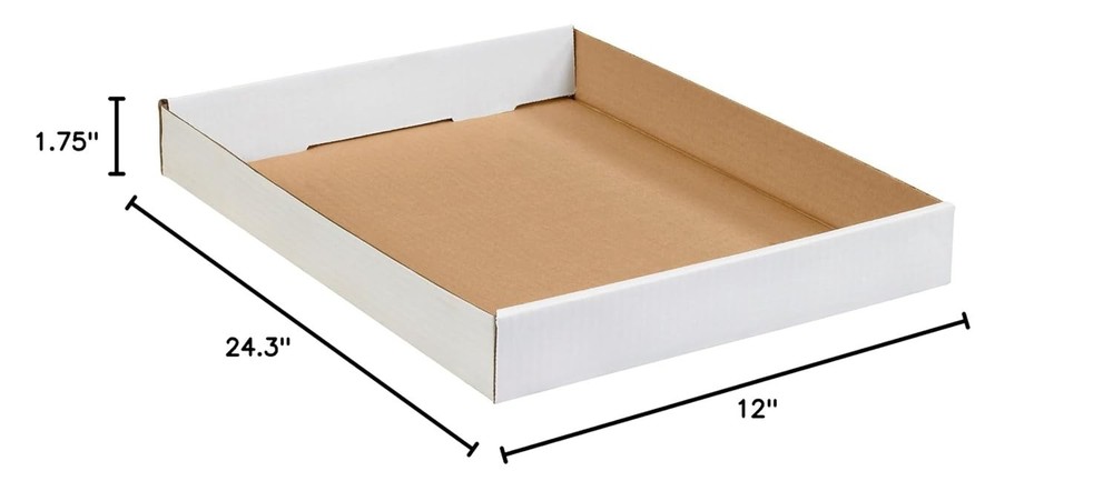 White Corrugated Trays for Plants, Cans, Bottles - 50 Pack