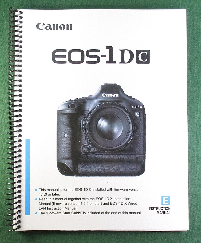 Canon EOS-1DC Instruction Manual: Comb Bound & Plastic Covers!