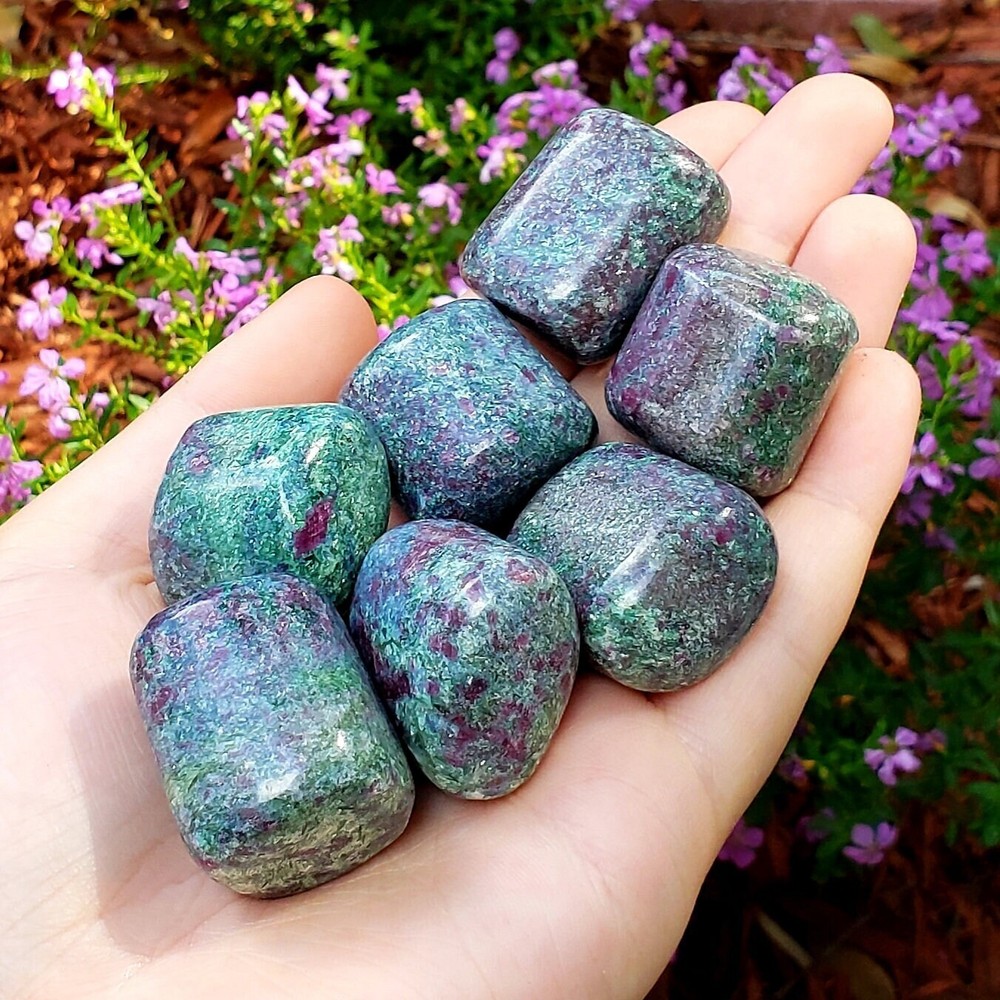 Ruby Kyanite / Ruby Fuchsite combo Tumbled Natural Crystal Gemstone - 1pc