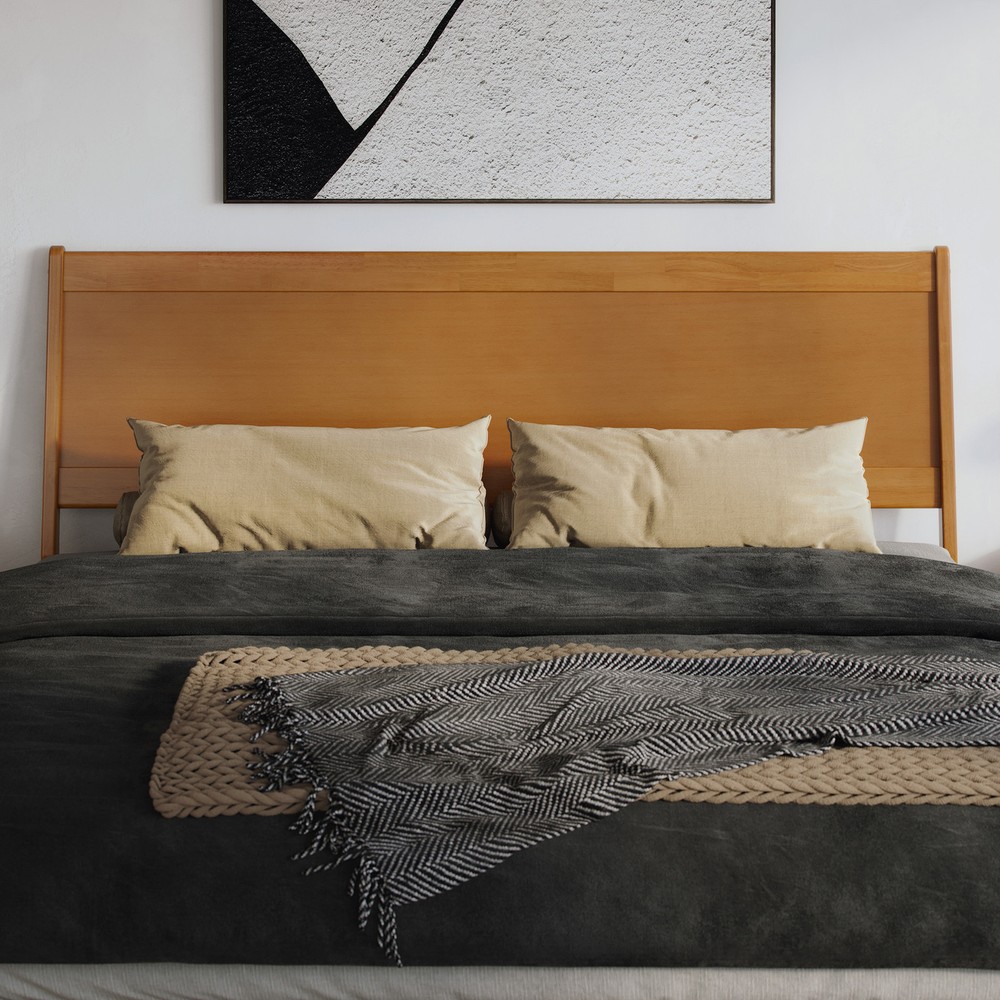 AFI Casanova King Solid Wood Panel Headboard in Light Toffee