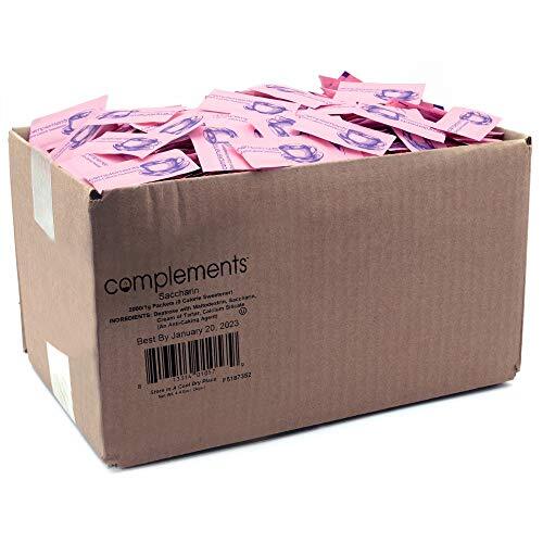 Complements Zero Calorie Saccharin Pink Sweetener Packets 2000 Count