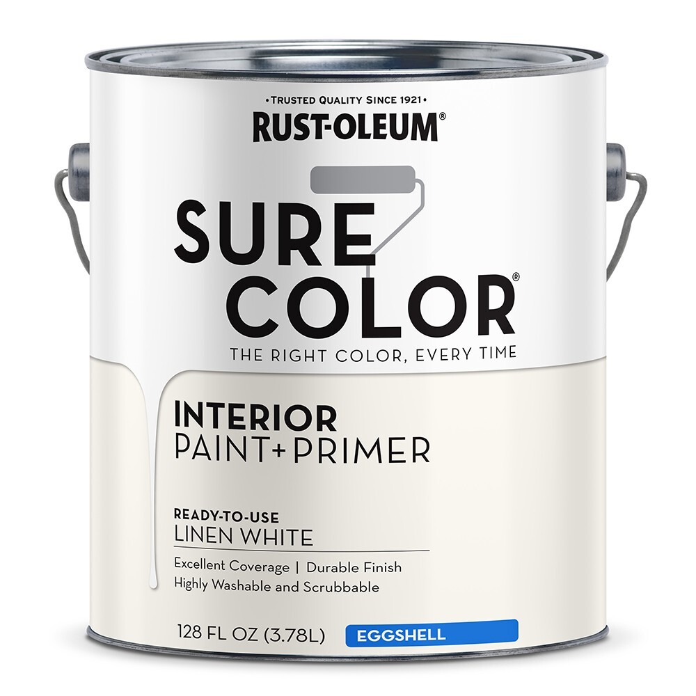 Rust-Oleum 380220 Sure Color Interior Paint & Primer Eggshell Linen White gal