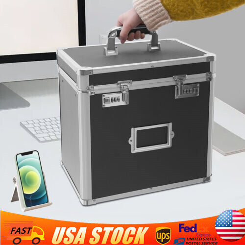 Fireproof Document File Organizer Box Storage Filing Cabinet Safe Portable Box