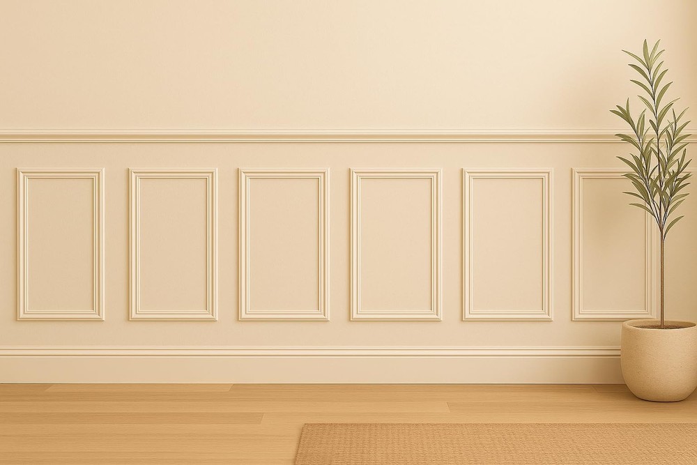 12x20 Ash Wainscot Panel Molded Classic Wall 1/2 Thick White