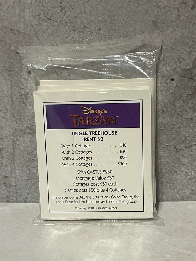 2001 Disney Monopoly - Replacement Deed cards (SEALED)
