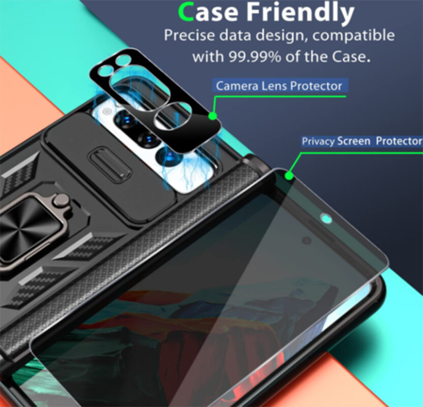 2X/4X Privacy Tempered Glass Front Screen Protector/Camera For Google Pixel Fold