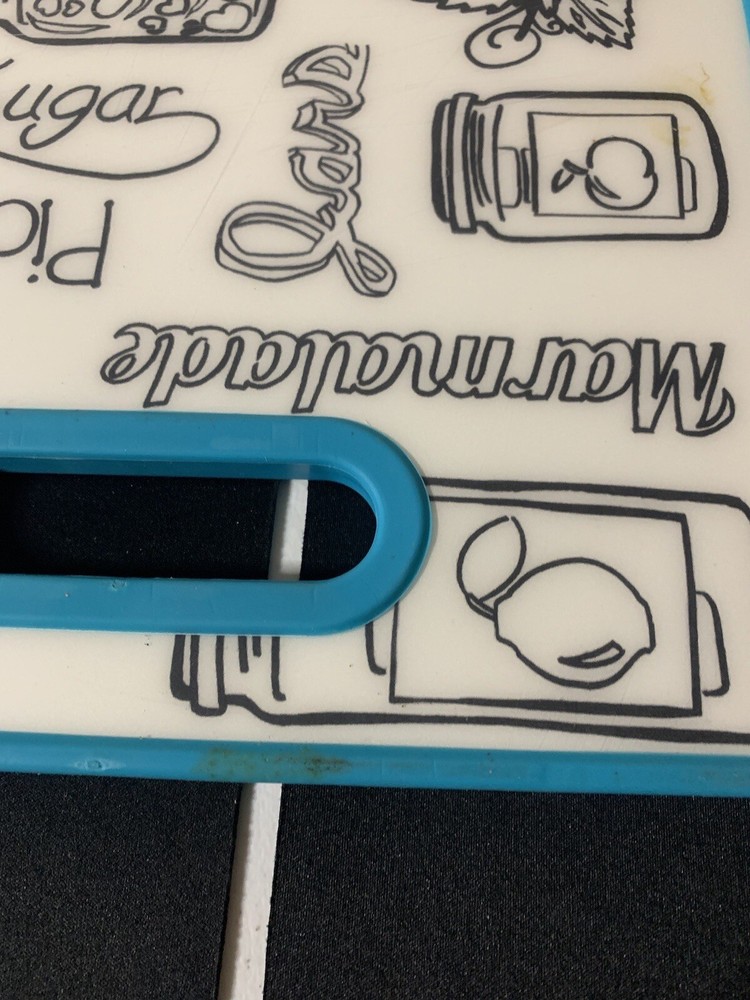 Turquoise Cutting Board Used