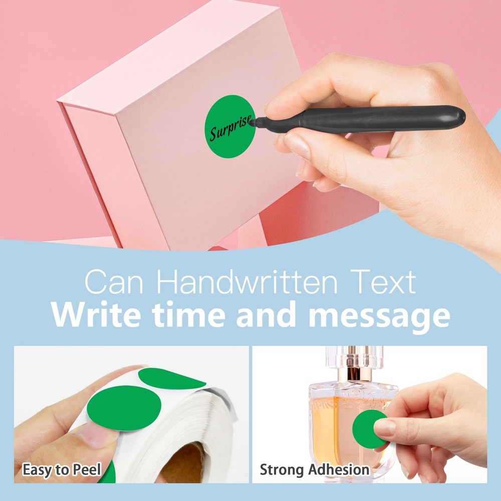 1 Inch Round Color Coding Labels, 1000 Dots Per Roll Green Color Coded Dot St...