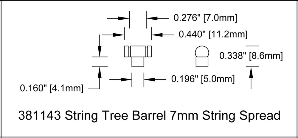 String Trees Barrel Style Chrome 7mm Set of 2