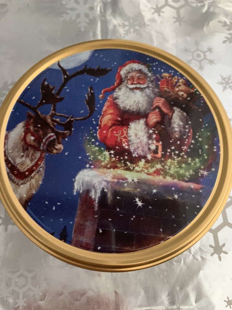 ❤️Jacobsen's Bakery Denmark SANTA'S ARRIVAL. 5.5X2” Christmas EMPTY TIN