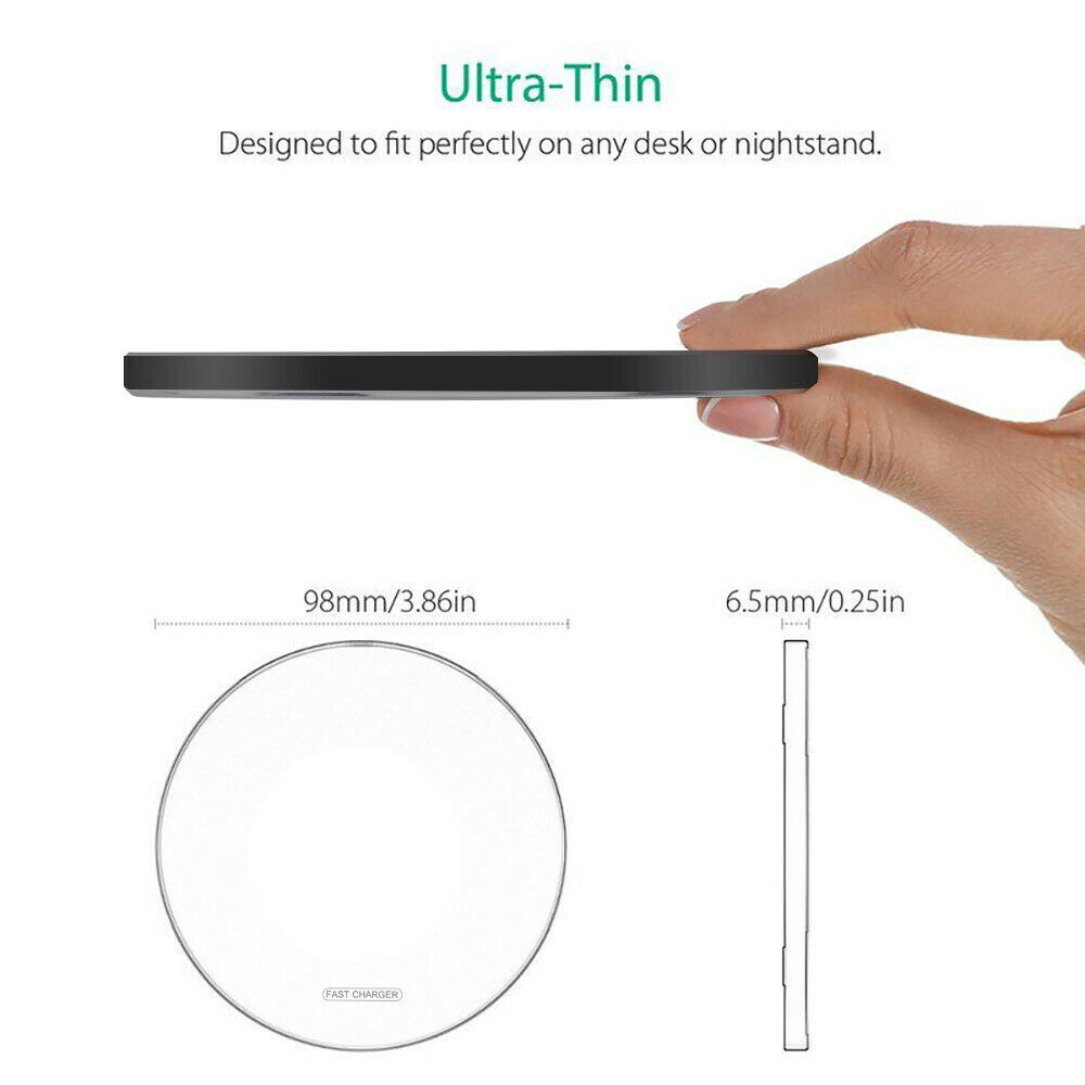 Wireless Charger Fast Charging Pad Mat for Samsung iPhone Android Phones Wirele