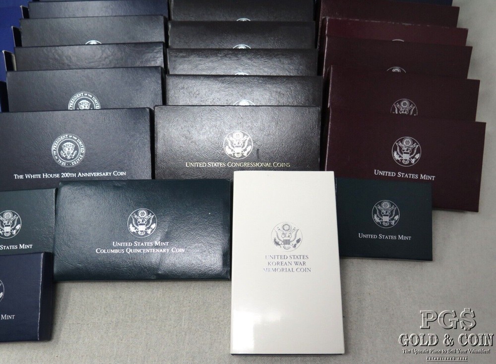 (47) Empty Commemorative Silver Dollar Boxes & COAs 27900
