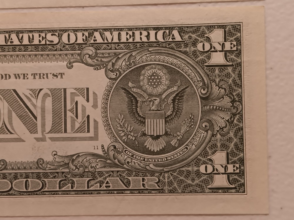 2-Errors Consecutive 1999 $1 Green Seal Federal Reserve Notes- Offset Error
