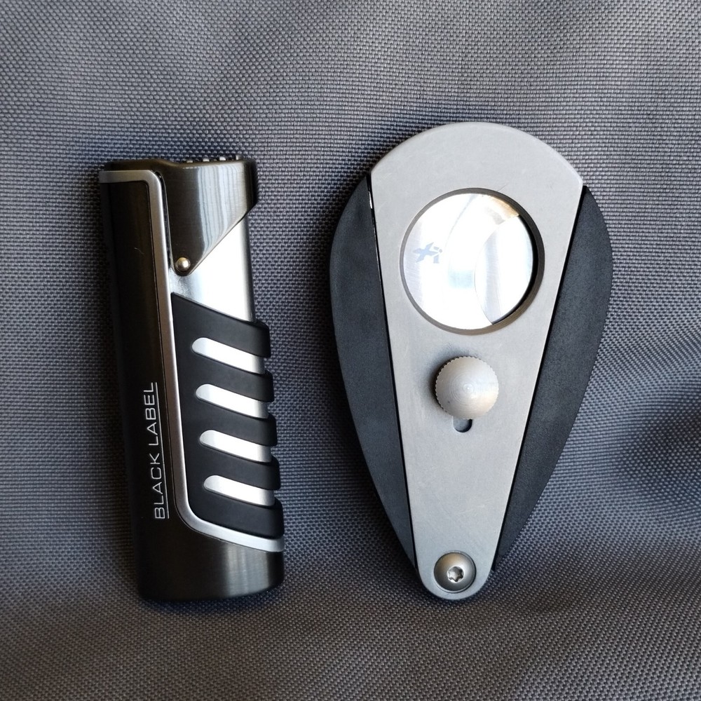 Lotus Black Label Lighter & Xikar Xi1 Tech Cigar Cutter
