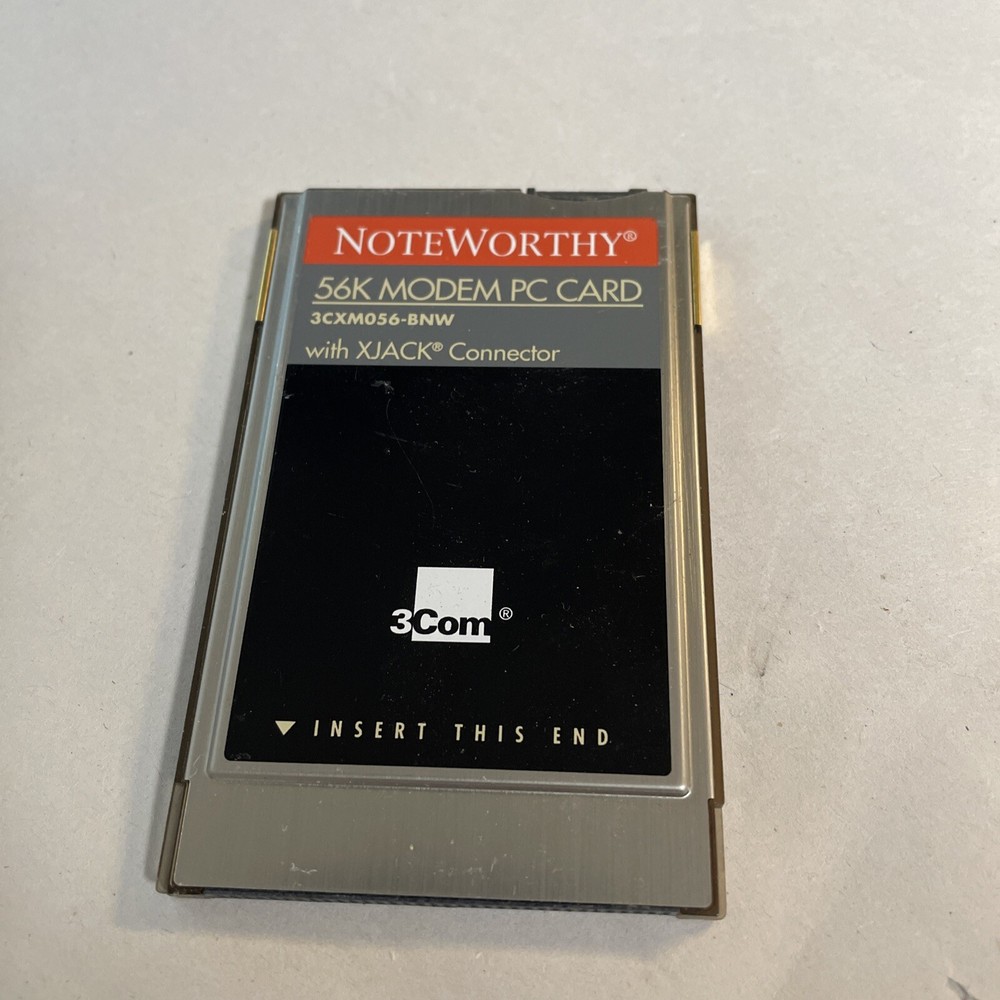 NoteWorthy 56K Modem PC 3Com Card PCMCIA PC Modem Card @CPU23