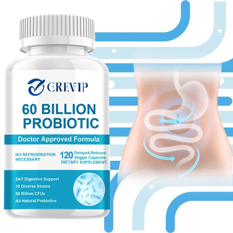 60 Billion CFU Probiotics - Prebiotic - for Gut Health Digestive System Support