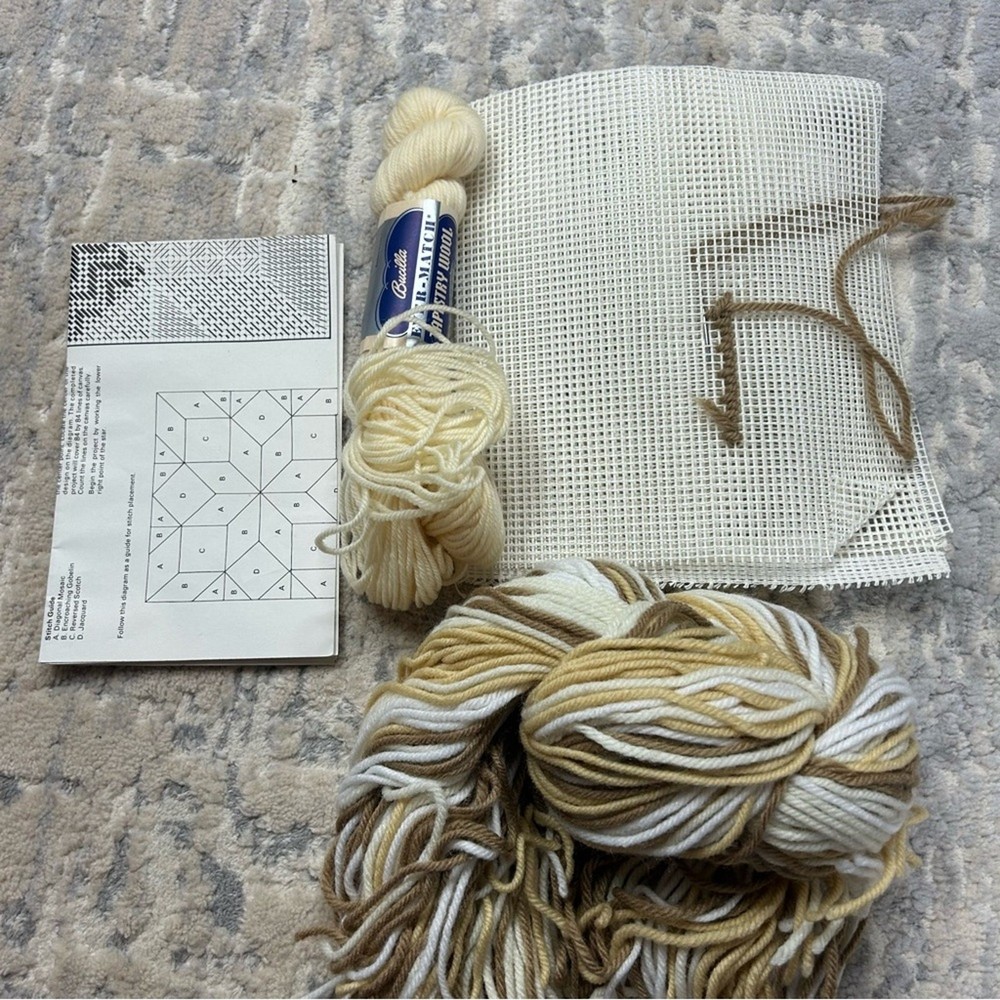 The Creative Circle Broken Star sampler Pillow Kit 1983 Cross Stitch