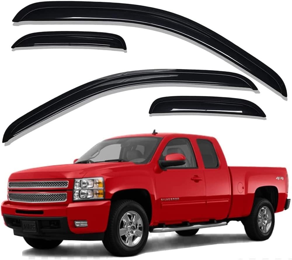 94040 Side Window Visor Wind Vent Deflector Fit for 2007-2013 Chevy Silverado/Gm