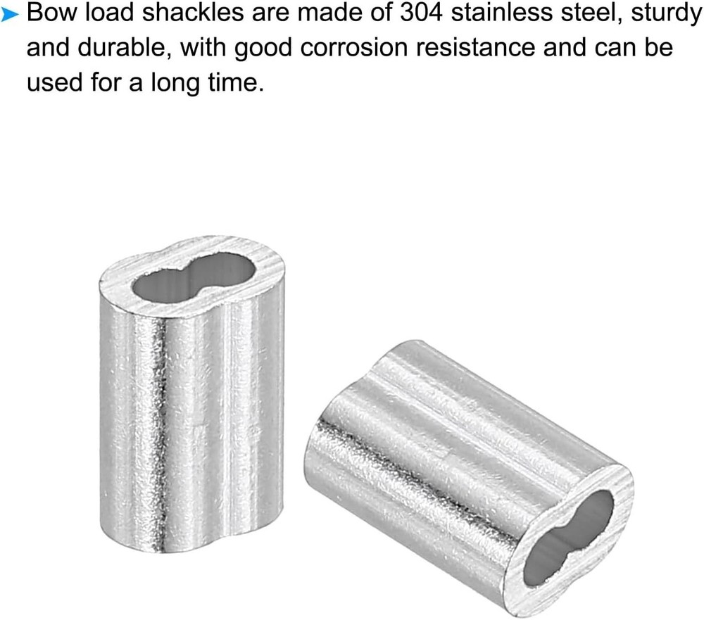 70Pcs Aluminum Crimping Loop Sleeves 1/16” for Secure Cable Management