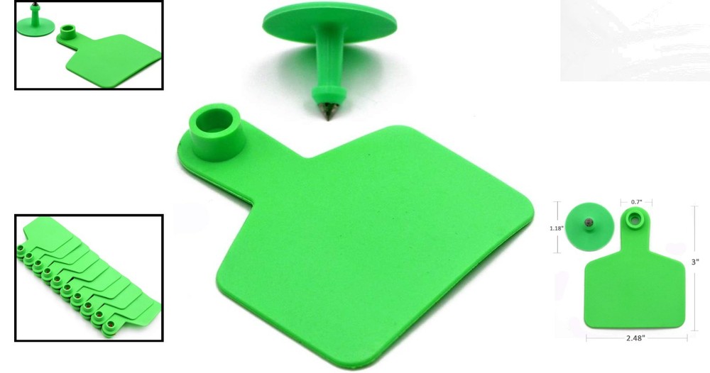 Efficient Livestock Tracking with 100 Green Ear Tags - Easy Installation