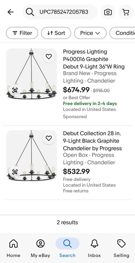 Debut Collection 36 in. 9-Light Black Graphite Chandelier by Progress Lighting