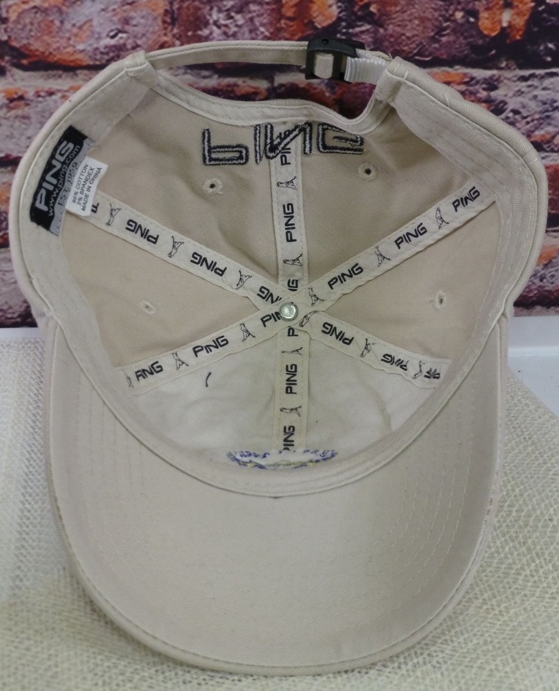 Ping Golf Hat Beige Embroidered QLSS Classic 2014 Adjustable Strapback Cotton Sp
