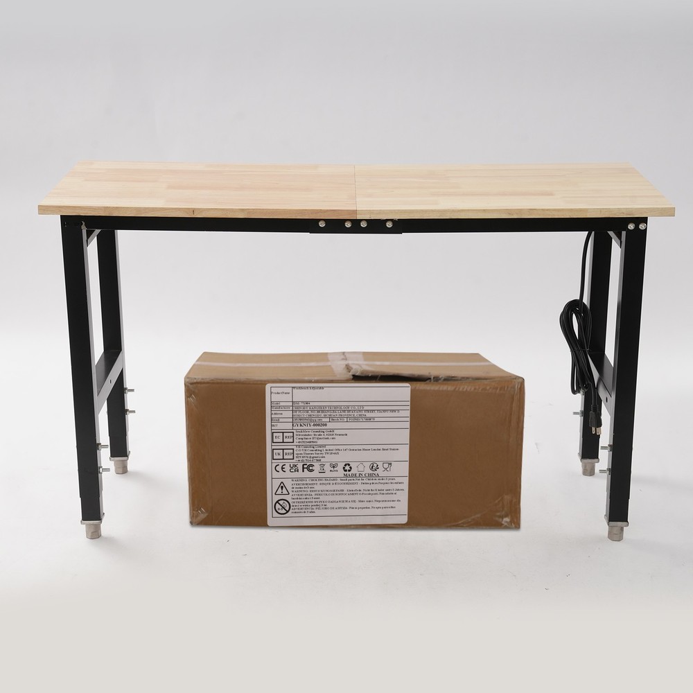 907kg/2000 lbs Adjustable Workbench Heavy-Duty Work Table with Power Outlets
