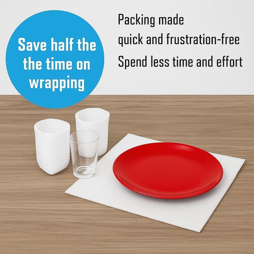 100 Pack Foam Sheets, DAT 12" x 12", 1/16" Thickness, Foam Wrap Cushioning