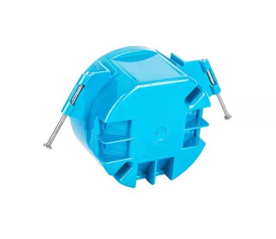 Polycarbonate Blue 20 Cu. In. round New Work Ceiling Electrical Box