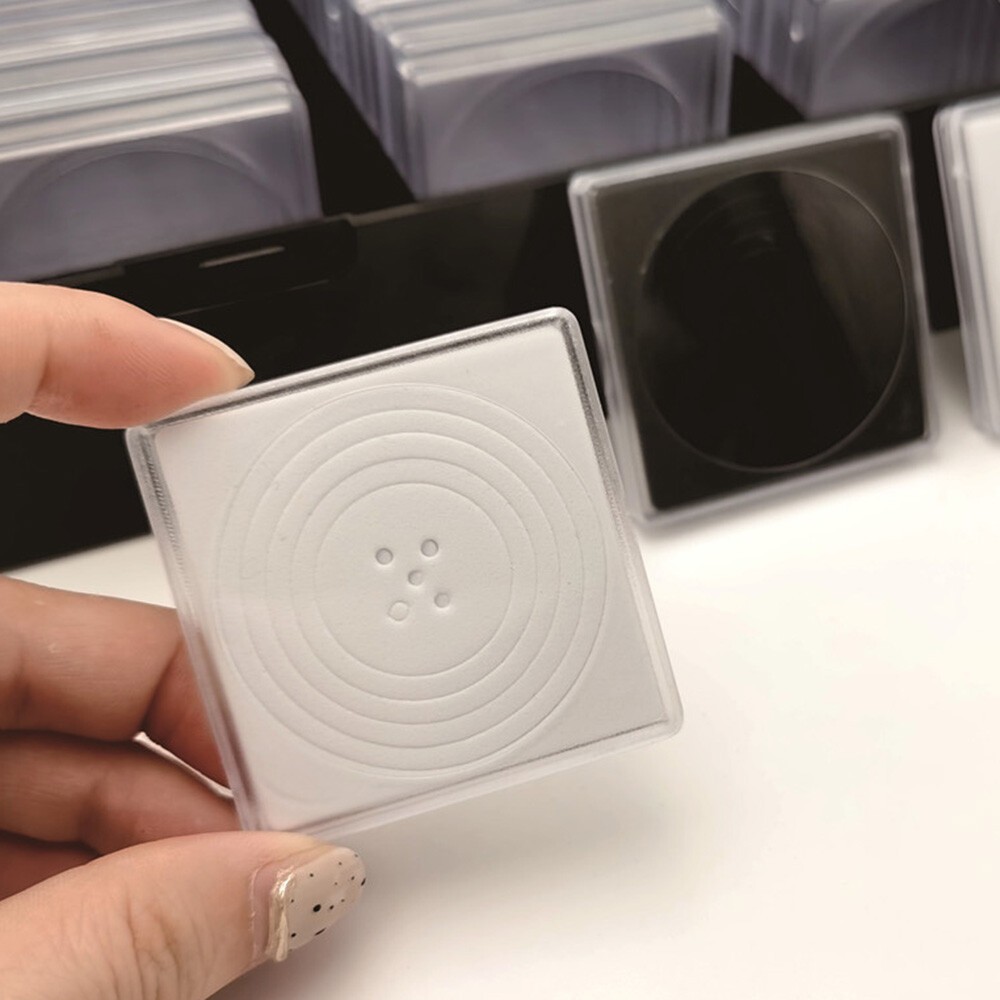 100Pcs Square Plastic Coin Capsule Holder Collection Display Container Case