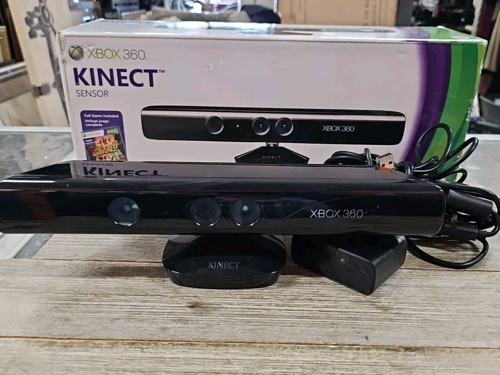 Xbox 360 Kinect Sensor With Box With Kinect Adventures Included Model 1414