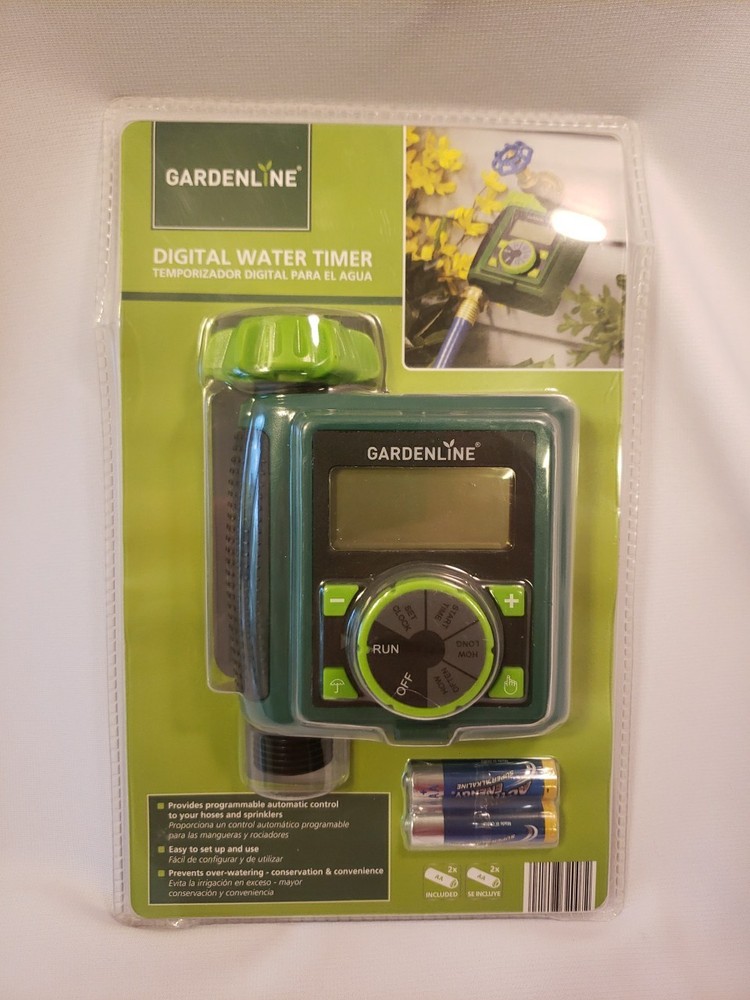 GardenLine Digital Water Timer Battery Operated Programmable Automatic