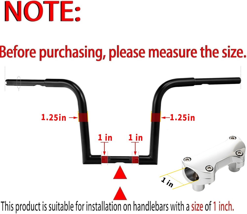 2" Tall 1" Mount Chrome Hefty Handlebar Risers/Top Clamp Kits For Harley Models