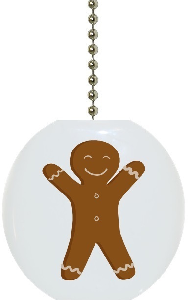 Gingerbread Man Solid CERAMIC Ceiling Fan Light Lamp Pull