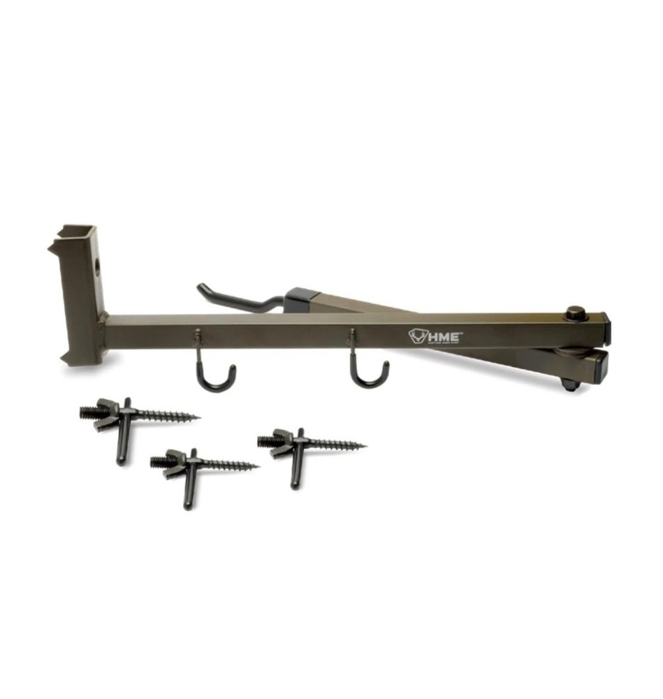 HME Better Tree Stand Bow Hanger with Accessory Hooks and Mounting Screws