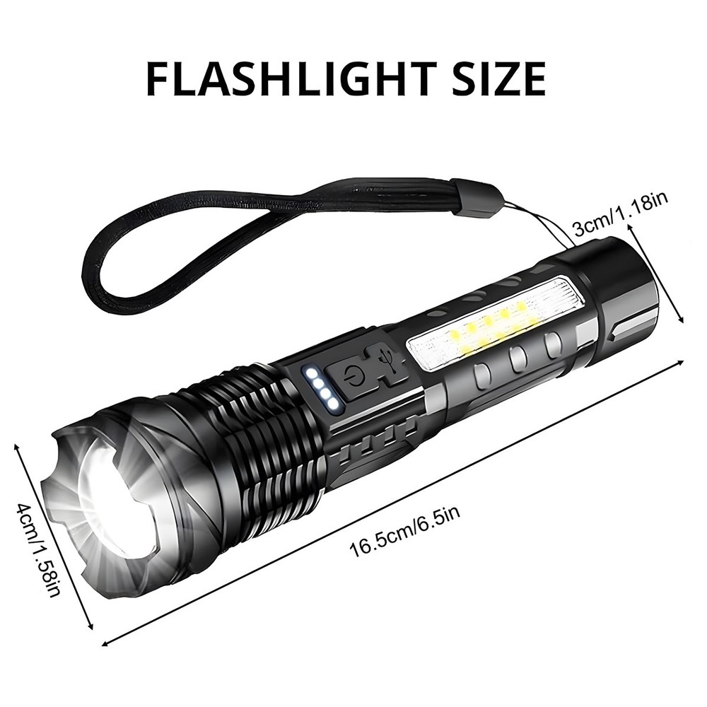 Super Bright Powerful Flashlight Rechargeable Zoom Torch .