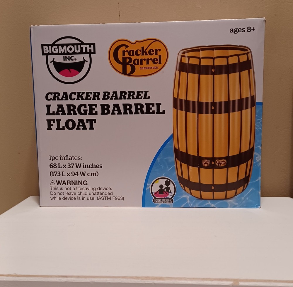 Cracker Barrel Large Barrel Float Pool 68 L X 37 W NEW
