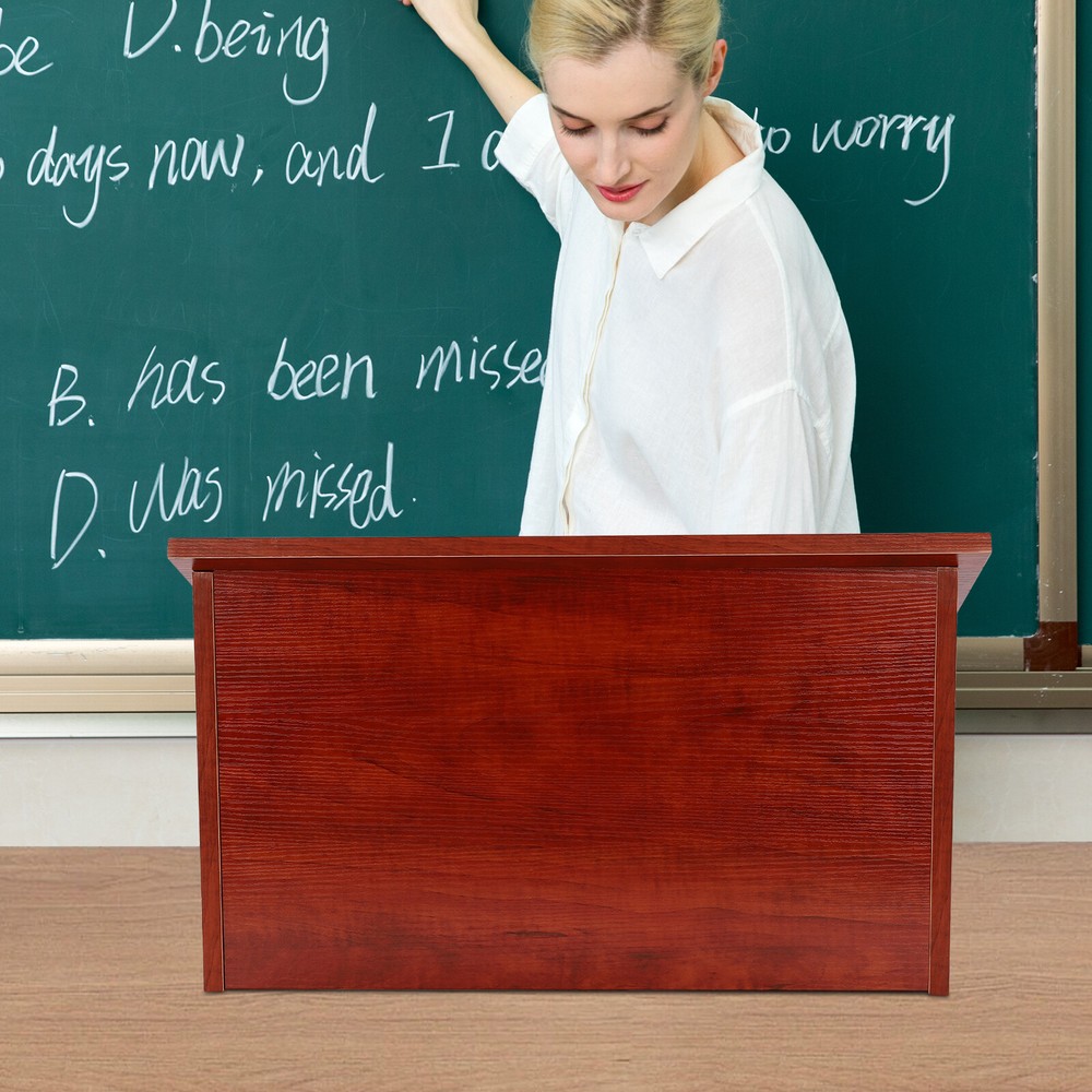 Portable Tabletop Lectern Classroom Presentation Lectern Table Top Lectern Brown