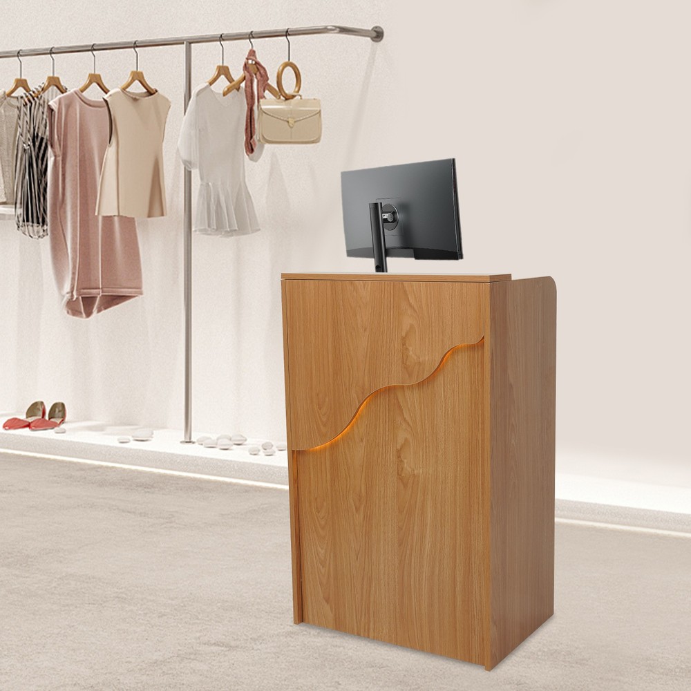 Rectangular Checkout Counter Reception Desk Modern Reception Desk with LED Light