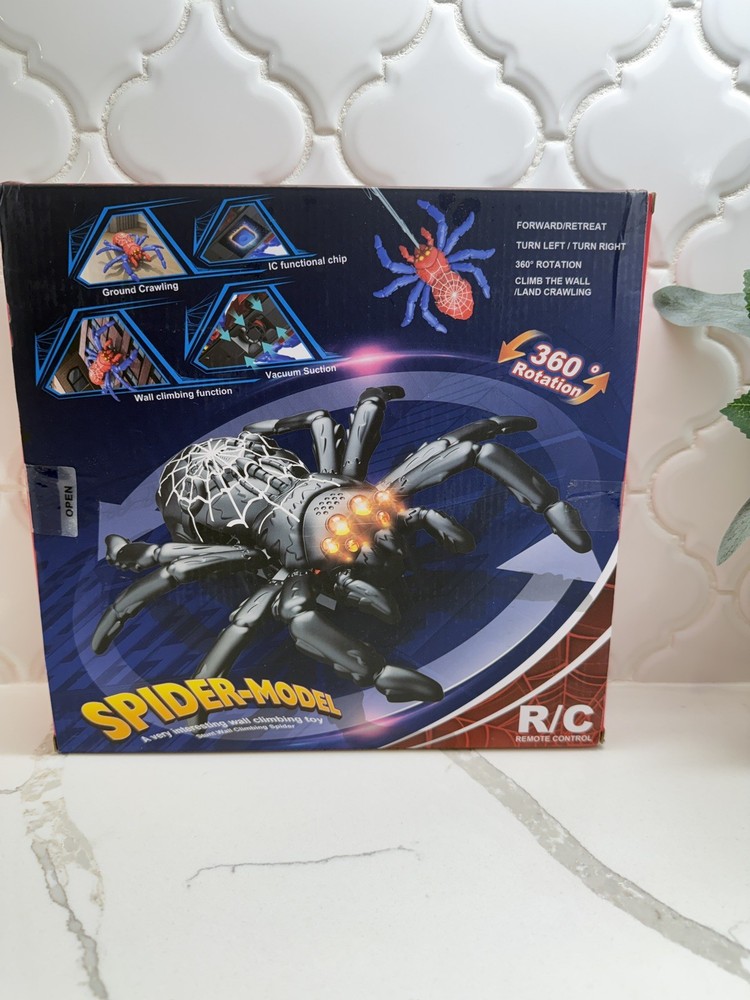 Spider Robot Wall Crawler Ceiling Floor RC Toy LED Eyes
