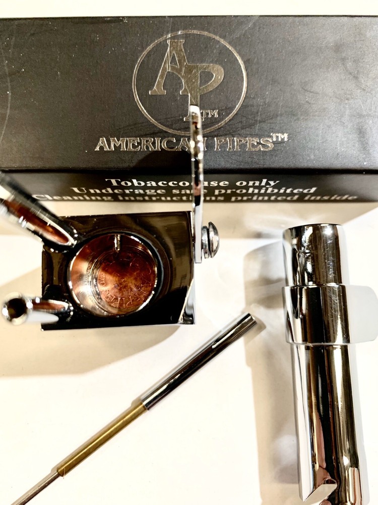 ORIGINAL AMERICAN PIPES™ TRAVELLER™ PIPE DELUXE CHROME PLATED SOLID BRASS