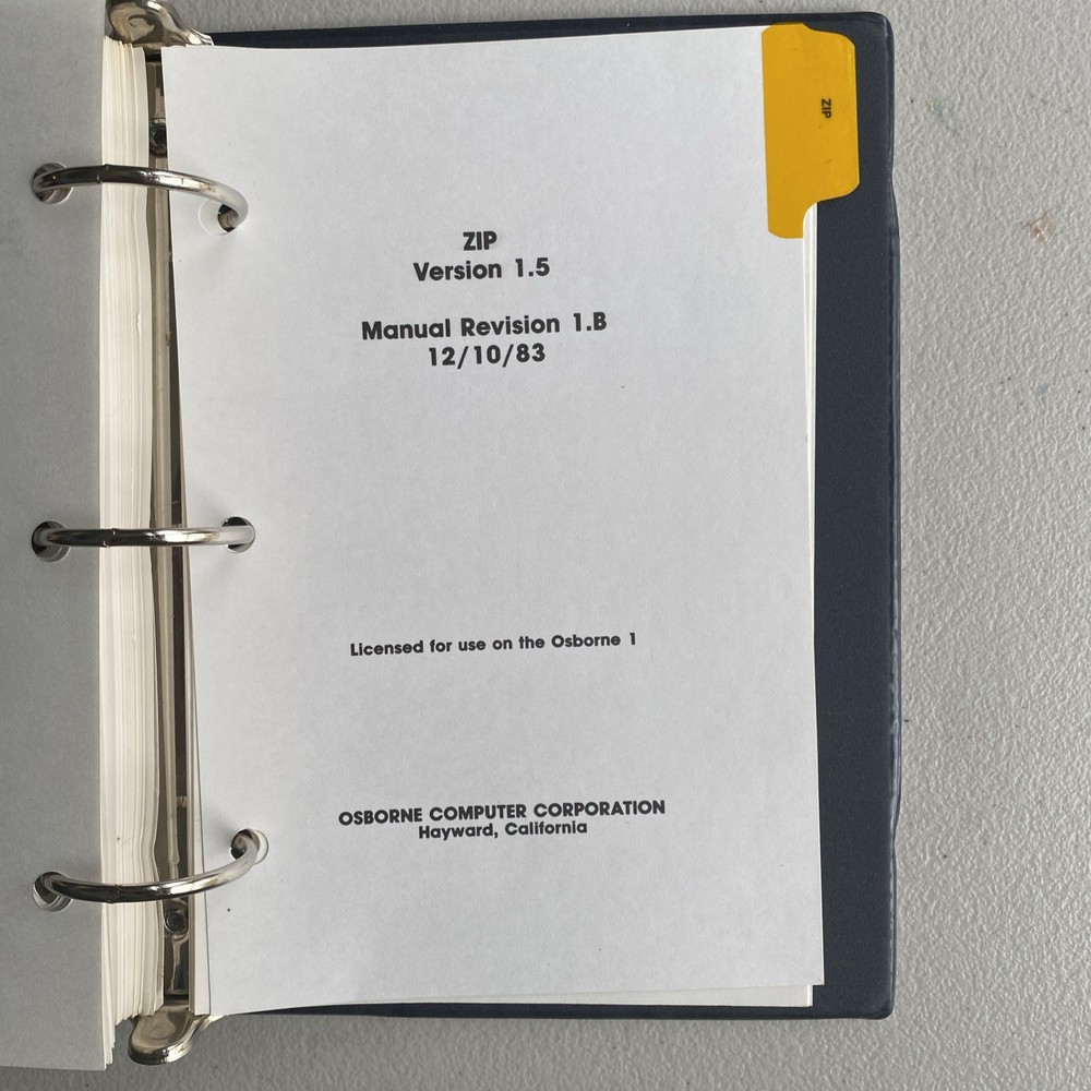 Vintage Osborne Computer Dbase II Assembly Language Software Manual ~ 12/10/82