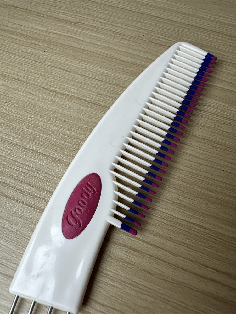 GOODY Combination Tool Comb Pick Lift 1990s White Pink