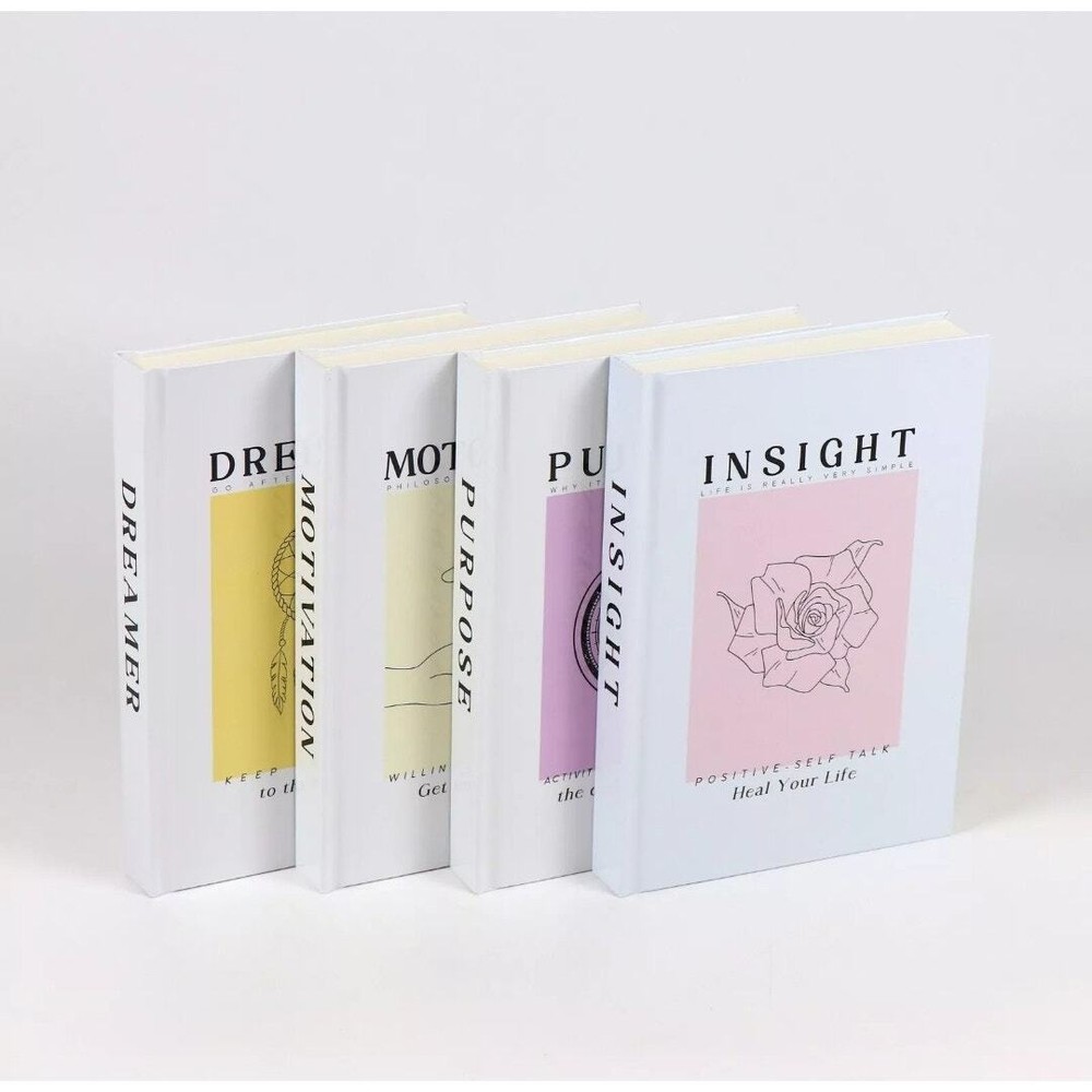 Rodecor 4 Pack decorative books Set for Hardcover Home Decor