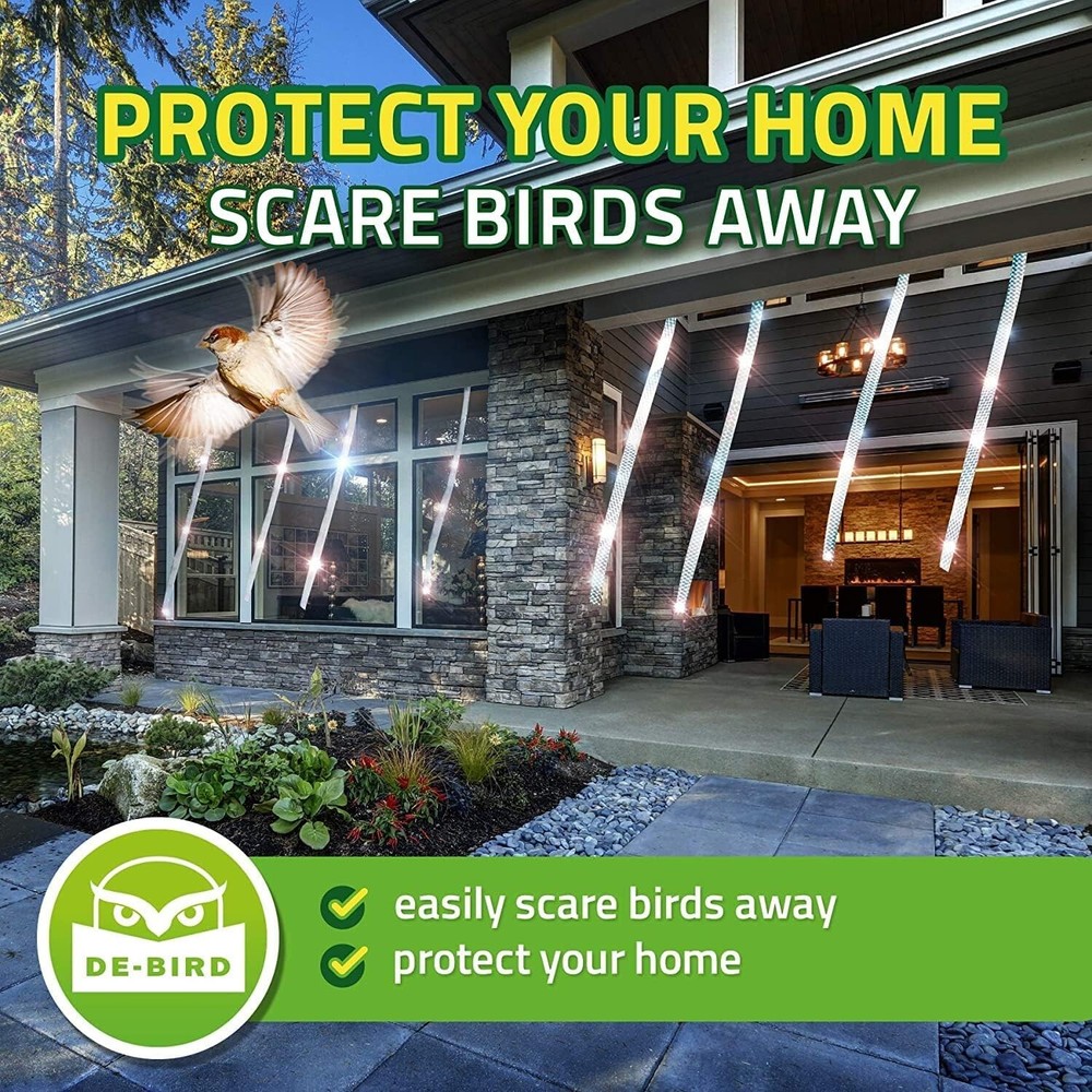 Versatile 125 ft Reflective Bird Control Tape - Easy Install for Any Property
