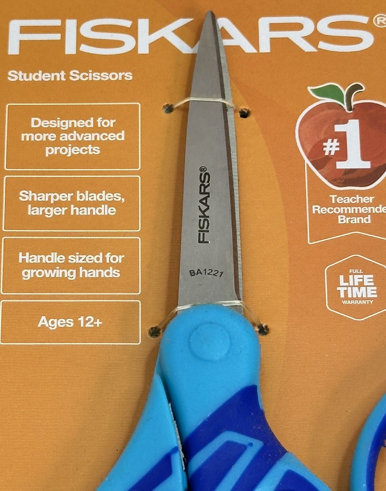 Fiskars Student Scissors - 7” Blue Small Sharp Craft Sewing School scrapbooking