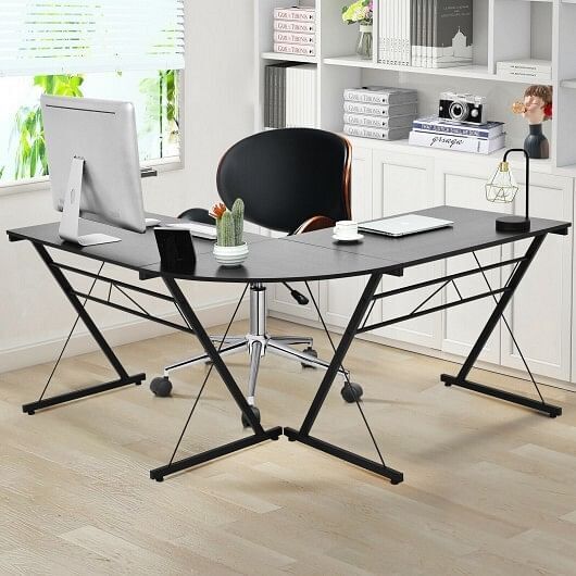 59 Inches L-Shaped Corner Desk Computer Table for Home Office Study Workstation-