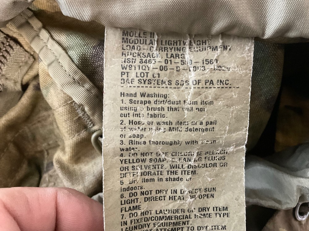 molle 2 large multicam / ocp camouflage rucksack . without frame