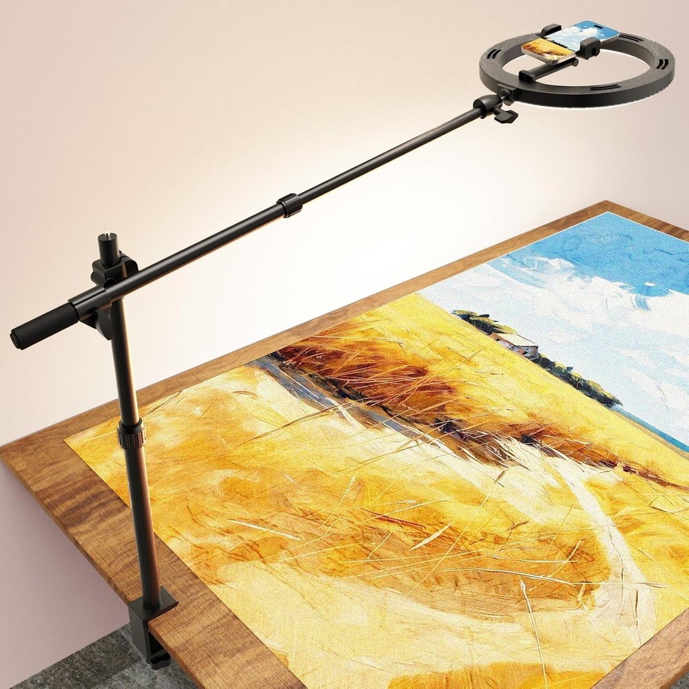 Overhead Mount for Desk Tripod - 10" Ring Light with Stand - Solid Ring Light...