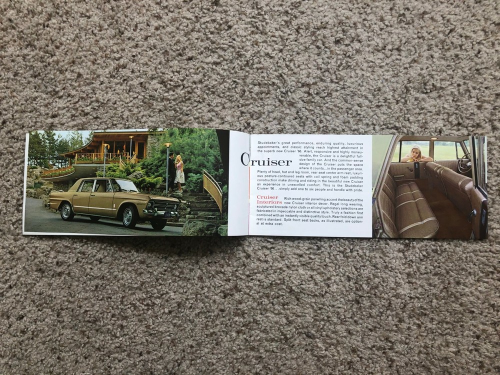 1966 Studebaker full car model line sales brouchure.
